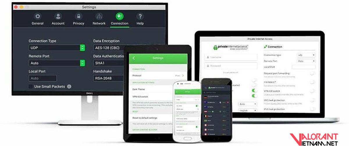 Thiết bị công nghệ tương thích với Private Internet Access VPN